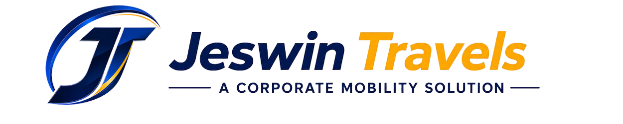 Jeswin Travels logo, the leading corporate car vendor providing executive car rentals and luxury fleet management in Hyderabad.